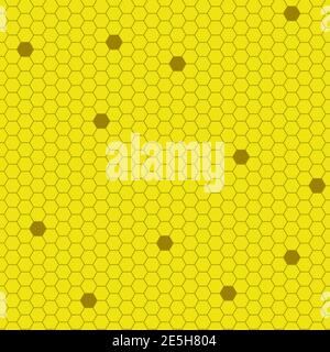 Seamless bright pattern with honeycombs. Vector on the theme of honey. Repeating pattern. Stock Vector