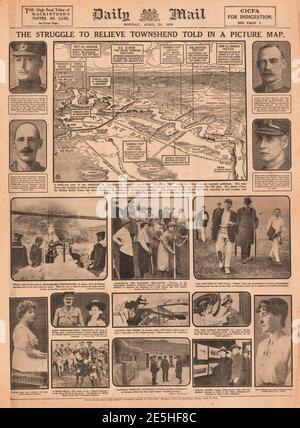1916 Daily Mail Battle at Kut-el-Amara Stock Photo