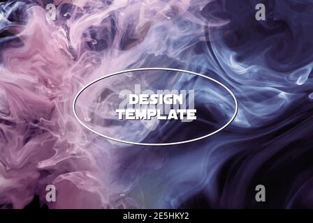 The background is liquid marble. Abstract colorful hand-painted design template. Vector illustration Stock Vector