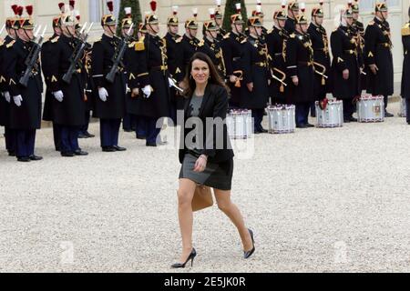 French Culture Minister Aurelie Filippetti arrives for a lunch at the Elysee Palace in Paris, March 19, 2014. REUTERS/Philippe Wojazer (FRANCE - Tags: POLITICS)