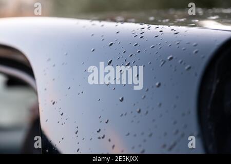 Water drops on the Black car body Stock Photo