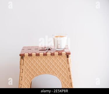 Plastic small table for a quick drink Stock Photo