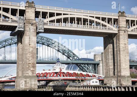 High Level Bridge, Newcastle Upon Tyne, Tyneside, North East England, UK Stock Photo