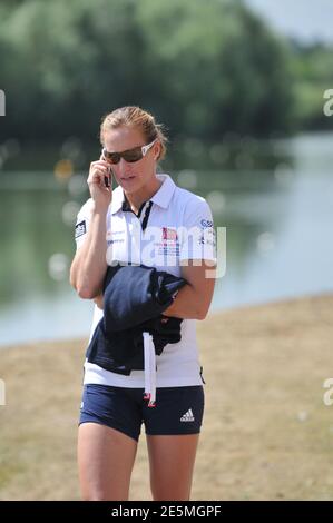 River Thames, Reading, United Kingdom. 14 July 2014. Helen Glover at a GB Rwoing photo-call. In January 2021 she announced her return to rowing to compete at the Tokyo 2021  Olympic Games. © Tim Redgrove Stock Photo