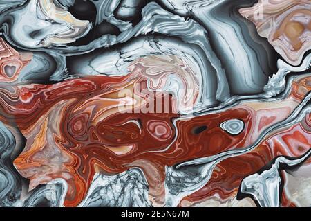The background is liquid marble. Abstract colorful hand-painted design template. Vector illustration Stock Vector