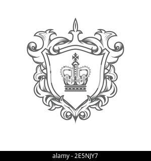 Heraldic coat of arms family crest and shields emblems golden black ...