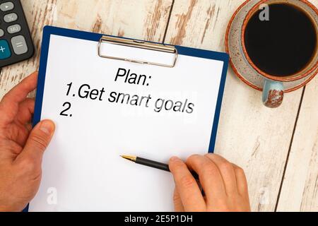 Conceptual manuscript showing get smart goals. Clarify your ideas, focus your efforts, and use your time wisely. Stock Photo