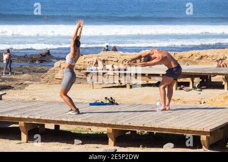 Las Palmas, Gran Canaria, Canary Islands, Spain. 28th January, 2021. Glorious sunshine in Las Palmas on Gran Canaria as hot and dusty 'Calima' winds blow in from Africa. Credit: Alan Dawson/Alamy Live News. Stock Photo