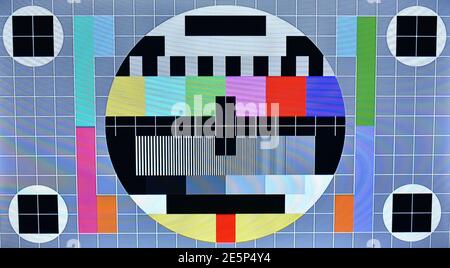 image pattern out of broad casting on television screen Stock Photo
