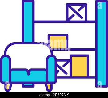 Storage garage RGB color icon Stock Vector