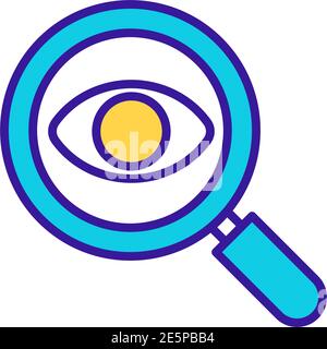 Investigation with magnifier RGB color icon Stock Vector