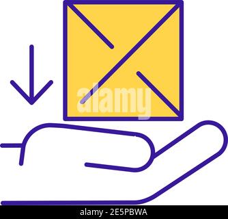 Receive package RGB color icon Stock Vector