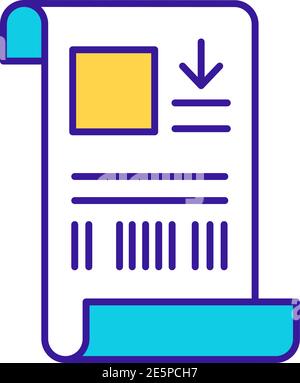 Receipt RGB color icon Stock Vector
