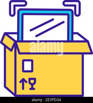 Order packaging RGB color icon Stock Vector