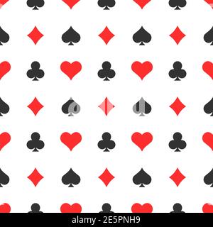 Poker suits seamless pattern background. Casino elements vector illustration. Stock Vector
