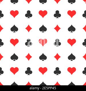 Poker suits seamless pattern background. Casino elements vector illustration. Stock Vector
