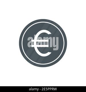 Euro coin icon. Money symbol. Busines pay concept. Vector isolated on white Stock Vector