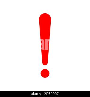 Exclamation red icon. Caution symbol. Warning hazard sign. Vector isolated on white Stock Vector