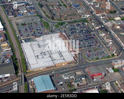 aerial view of Asda Grimsby supercentre (supermarket), Grimsby, North Lincolnshire, taken in 2007 Stock Photo