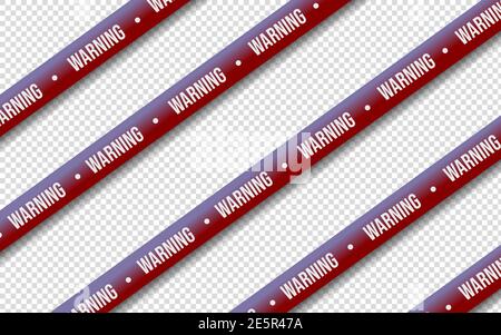 Red and white lines of barrier tape. The pole guard protects against the lack of input. Red and white barricade on a transparent background. Realistic Stock Vector