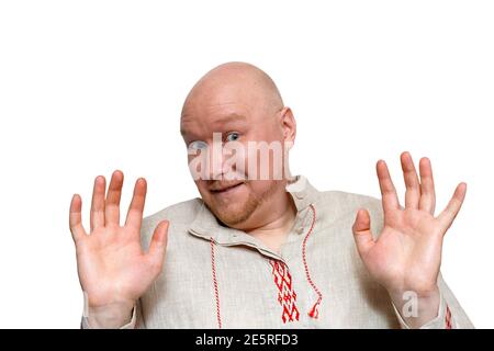 A man in national dress says it's not me! Stock Photo
