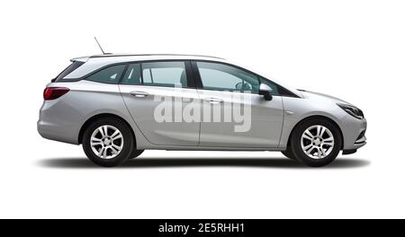 Station wagon car, side view isolated on white background Stock Photo