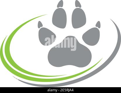 Dog paw, wolf paw, logo, button Stock Vector
