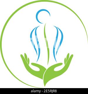 Person, Two Hands, Orthopedics, Chiropractor, Logo Stock Vector