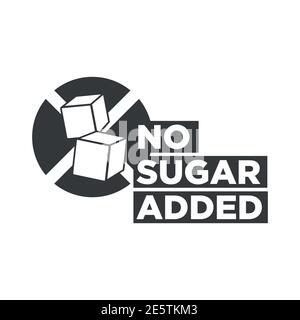 No sugar added icon. Sugar free symbol. Stock Vector