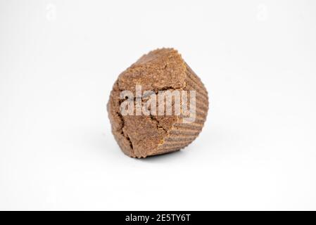 Homemade chocolate brown muffins isolated on white background Stock Photo