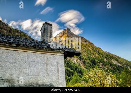 Italy Valle D'Aosta  Valpelline  the Place Moulin dam. Stock Photo