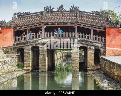 HOI AN, VIETNAM - March 23, 2017 Japanese Bridge. UNESCO World Heritage Site. Stock Photo