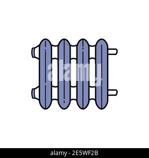 Heating battery olor line icon. Pictogram for web page, mobile app, promo. UI UX GUI design element. Editable stroke. Stock Vector
