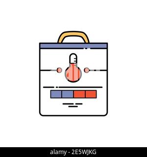 Thermo package olor line icon. Pictogram for web page, mobile app, promo. UI UX GUI design element. Editable stroke. Stock Vector
