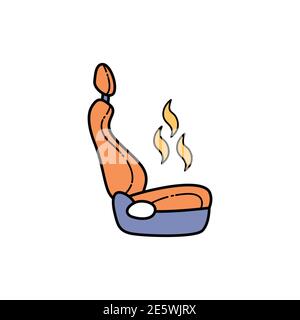 Heated car seat olor line icon. Pictogram for web page, mobile app, promo. UI UX GUI design element. Editable stroke. Stock Vector