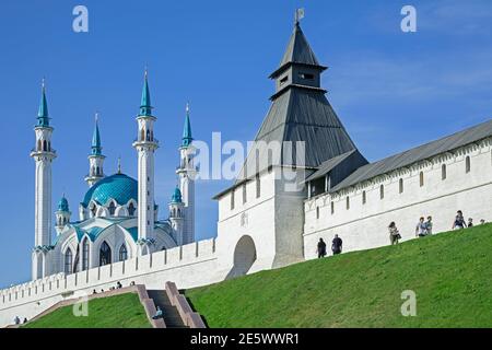 Kul Sharif Mosque / Qolsharif Mosque / Qolşärif mosque, now museum of Islam in Kazan Kremlin, chief citadel of Russia in the city Kazan, Tatarstan Stock Photo