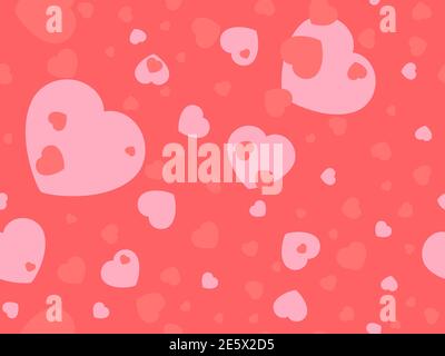 Hearts seamless pattern for Valentine's day. For printing on paper, advertising materials and fabric. Vector illustration Stock Vector