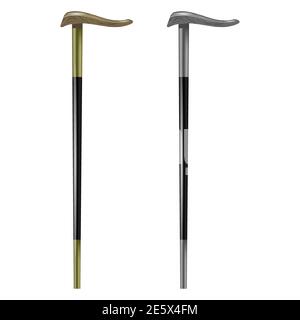 Walking Stick Icon Set Isolated on White Background Stock Vector