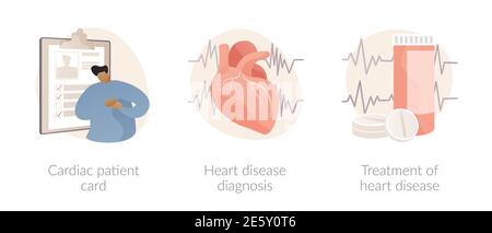 Heart attack abstract concept vector illustrations. Stock Vector