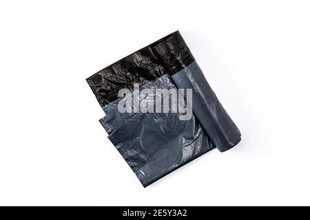 Gray trash bag isolated on white background Stock Photo