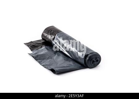 Gray trash bag isolated on white background Stock Photo
