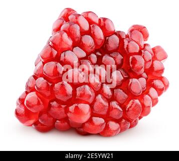 Ripe pomegranate seeds isolated on white background with clipping path. Full depth of field. Stock Photo