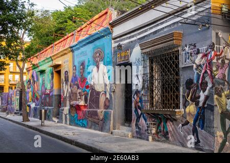 Santa Marta, Colombia- January 15, 2020: Colorful graffiti in Santa Marta, Colombia Stock Photo