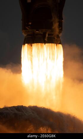 A SpaceX Falcon 9 rocket carrying the company's Crew Dragon spacecraft is launched from Launch Complex 39A on NASA’s SpaceX Demo-2 mission to the Inte
