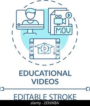 Educational videos concept icon Stock Vector