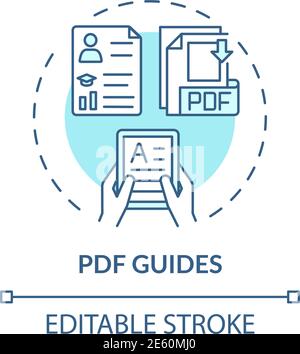 PDF guides concept icon Stock Vector