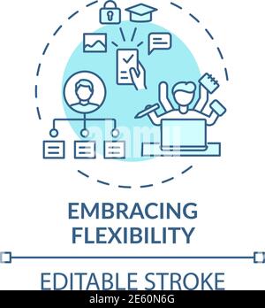 Embracing flexibility concept icon Stock Vector