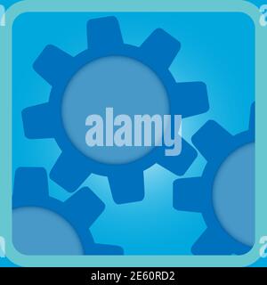 Blue toothed wheels representing a continuous mechanism Stock Vector