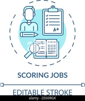 Scoring jobs concept icon Stock Vector