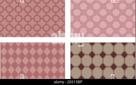 Seamless detailed landscape design elements. Top view. Paving floor stone Stock Vector